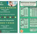 Wiggles and Giggles 10:30a on Saturday and our summer schedule.
