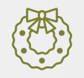line art of christmas wreath