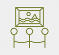 line art representing museums
