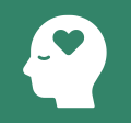 head with heart in center concussion icon