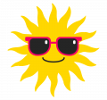 sun with red glasses