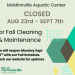 We will be closed starting August 23