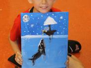 Child and their whale painting