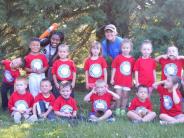 Group picture of all of the Start Smart Tee Ball students and two coaches