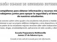 Student Safety Summit Flyer - Spanish