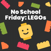 lego head with text No School Friday Legos