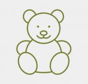Stuffie Camp line art teddy bear