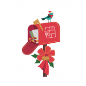 clipart of red mailbox with festive bow