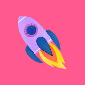colorful rocket ship
