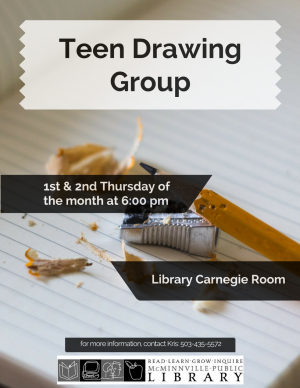 Teen Drawing Group flyer