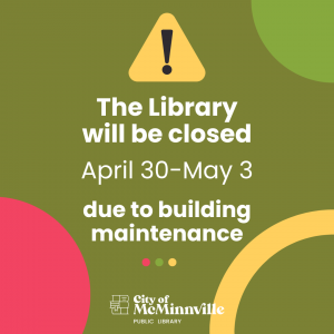 announcement for library closures