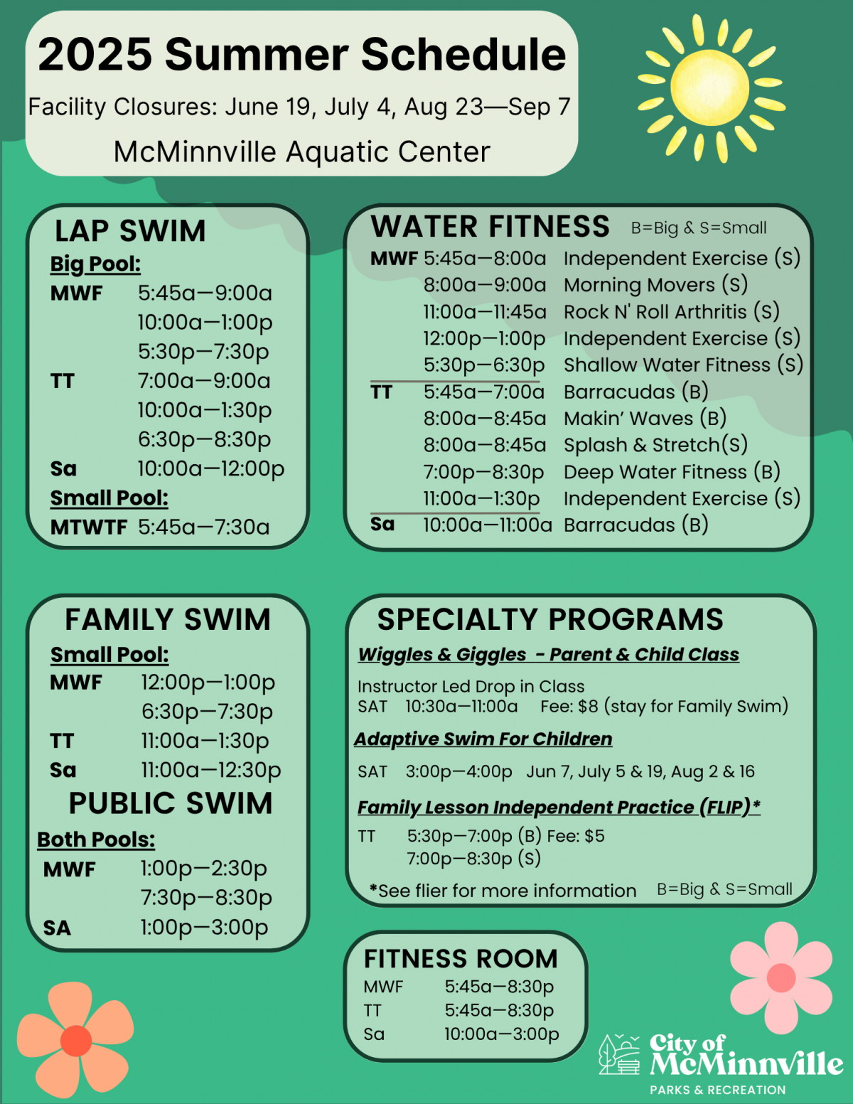 Summer schedule 2025