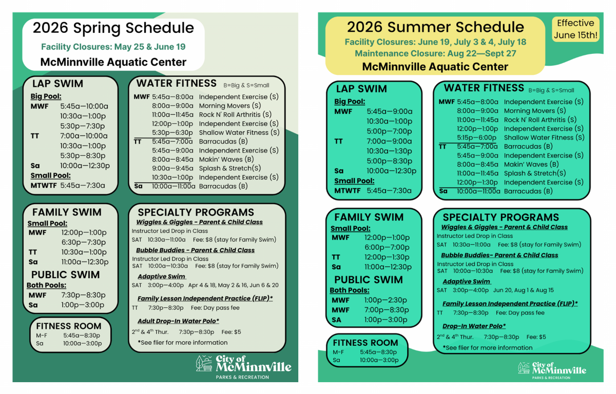 Our Summer schedule will begin Monday, June 15th!