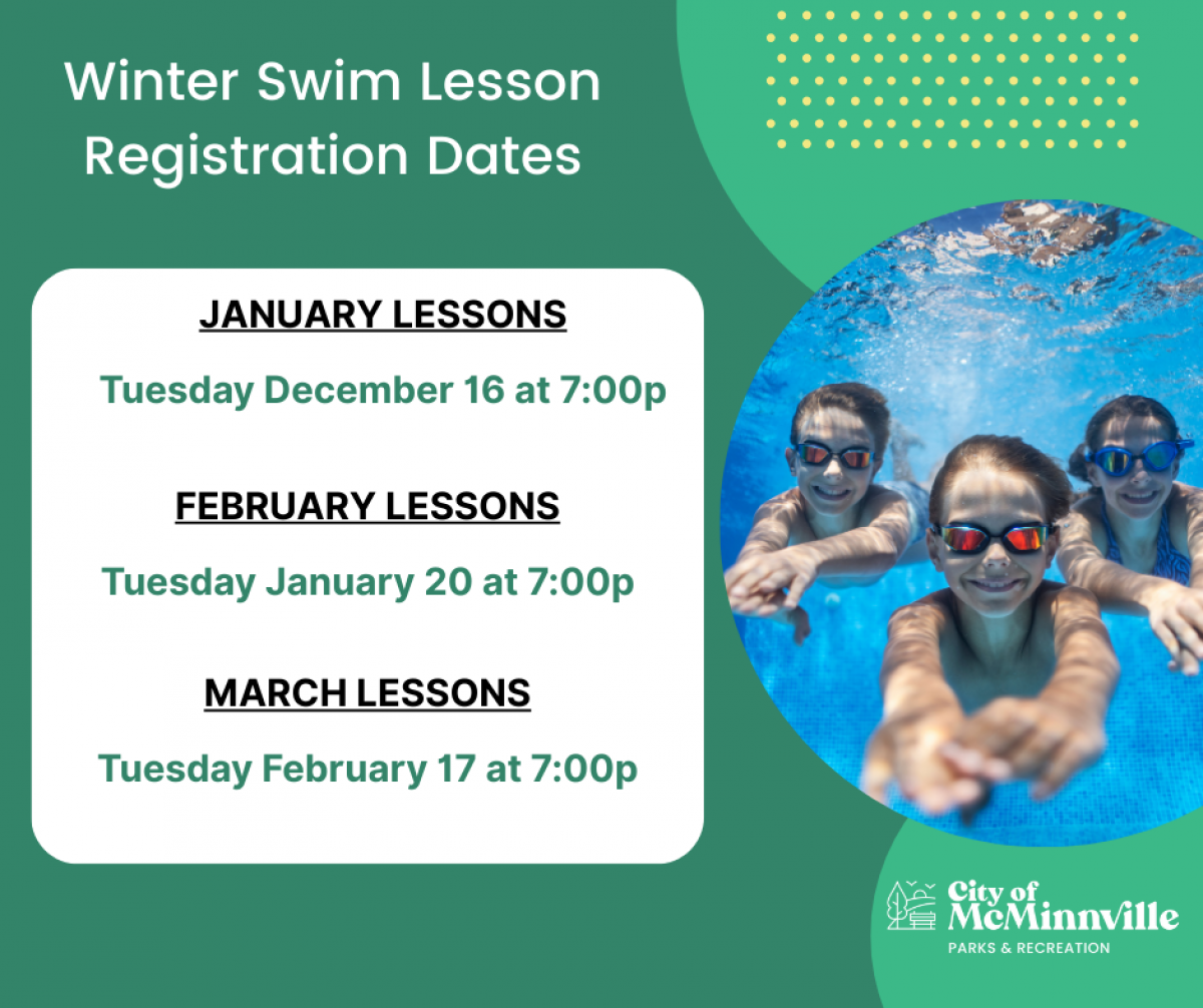 Lesson registration December 16, January 20, and February 17 at 7pm