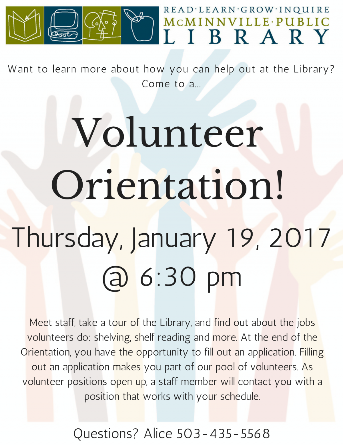 January Volunteer Orientation