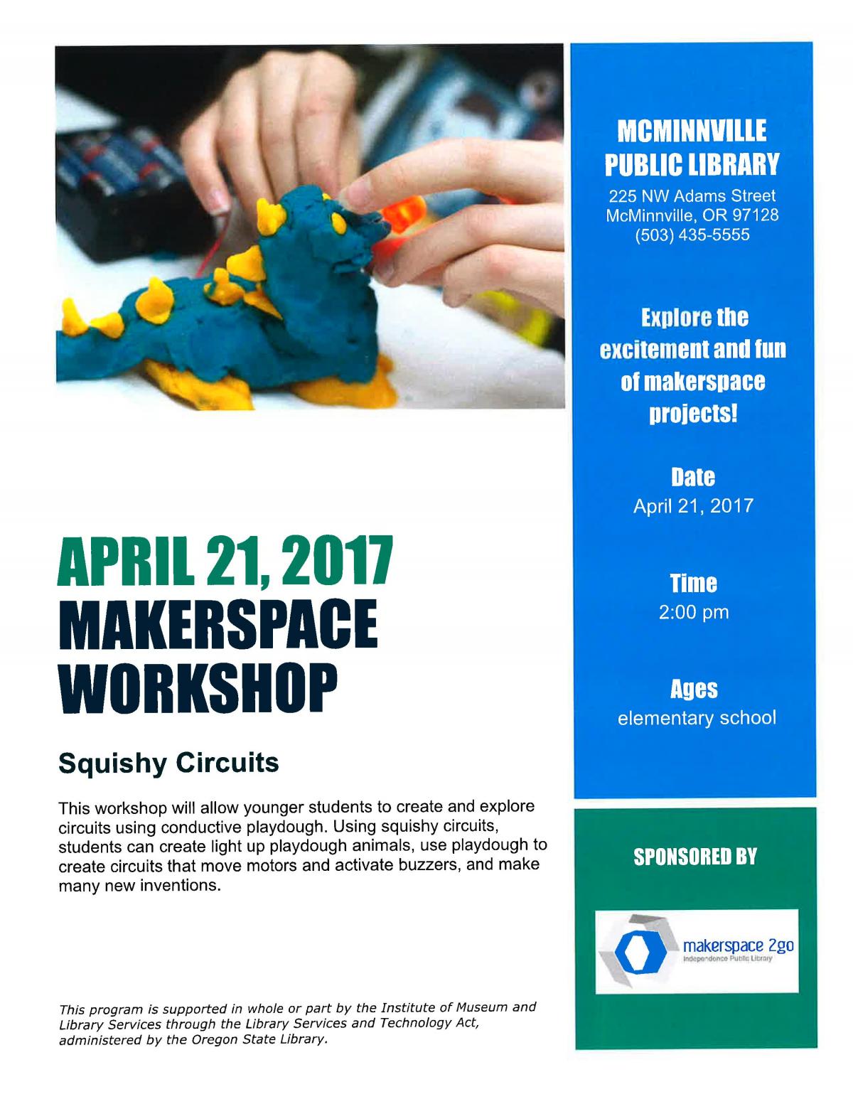 Squishy Circuits MakerSpace flyer