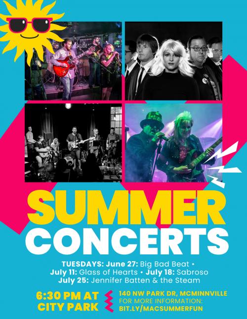 Summer Concert Jennifer Batten & the Steam McMinnville Oregon