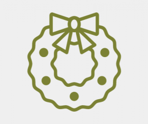 line art of christmas wreath