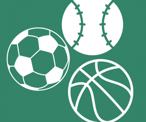 soccer ball, basketball and baseball icon