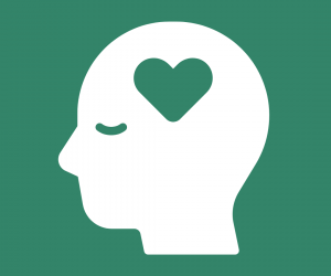 head with heart in center concussion icon