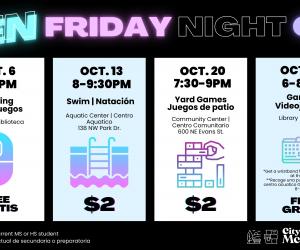 Teen Night October schedule