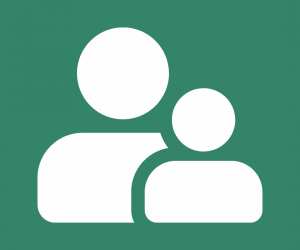 Adult and child stick figure icon