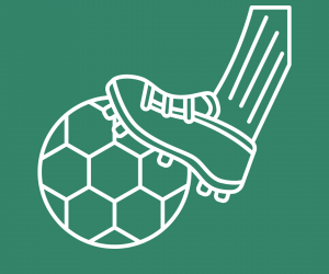 Soccerball with shoe kicking